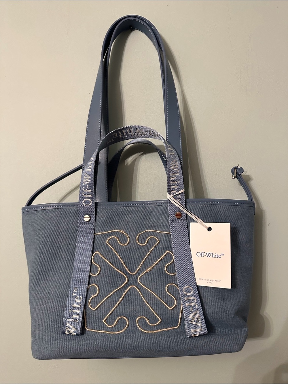 Off-White™ East West Small Canvas & Leather Tote- NWT